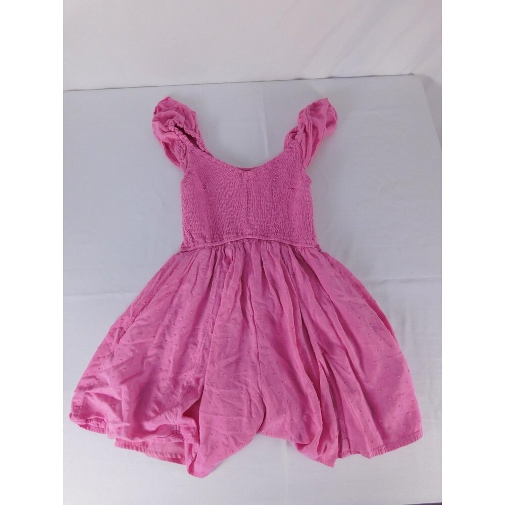 Hollister Romper Juniors Small Pink Smocked Short Sleeve Textured One Piece